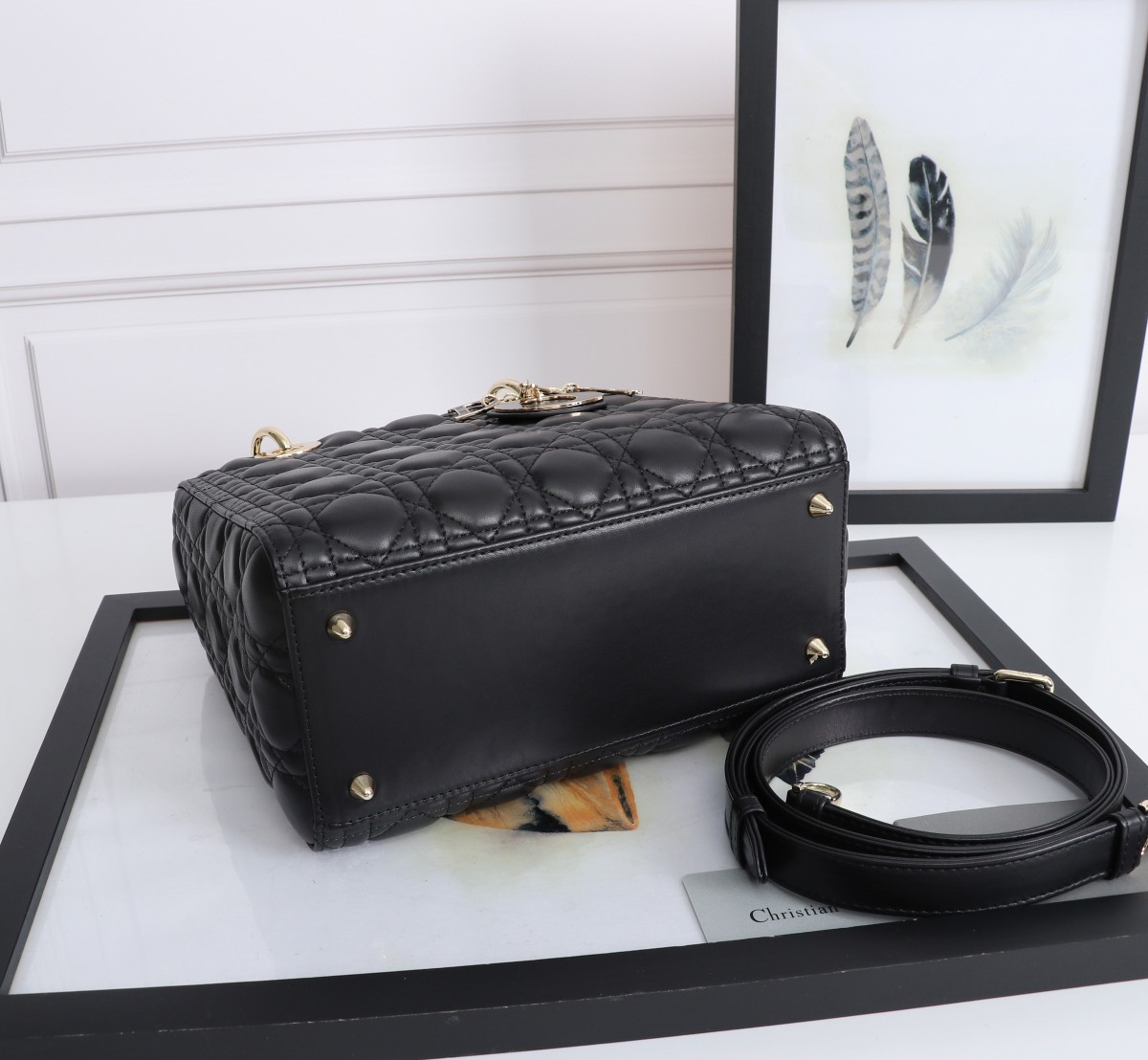 Medium Lady Dior Bag Black Cannage Lambskin